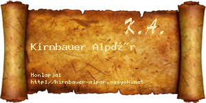 Kirnbauer Alpár névjegykártya